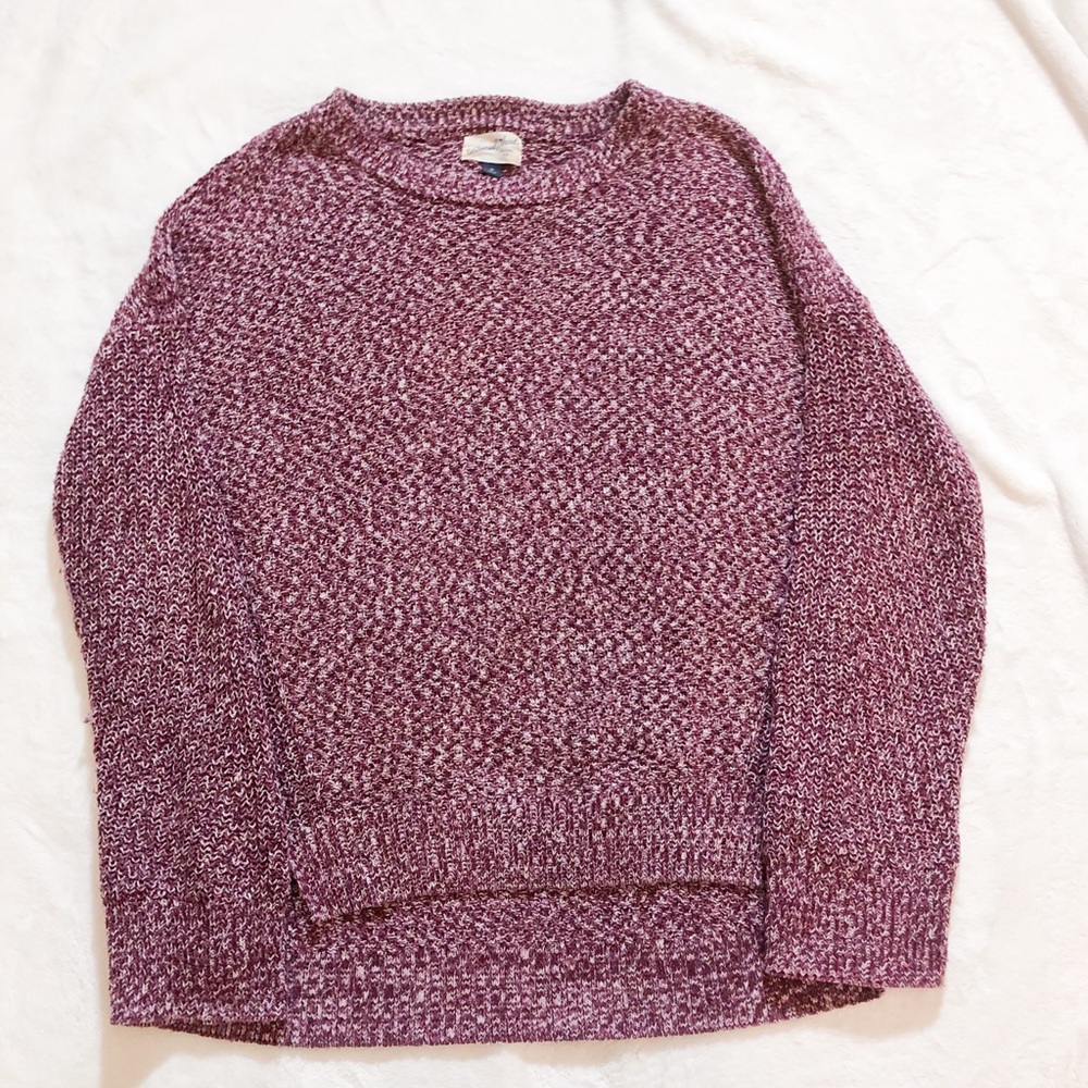 Burgundy Heather Knit Sweater